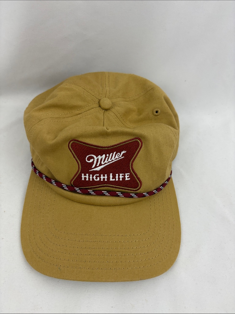 Miller‎ High Life Tan Rope Hat Baseball Cap Embroidery Logo Adjustable Snapback